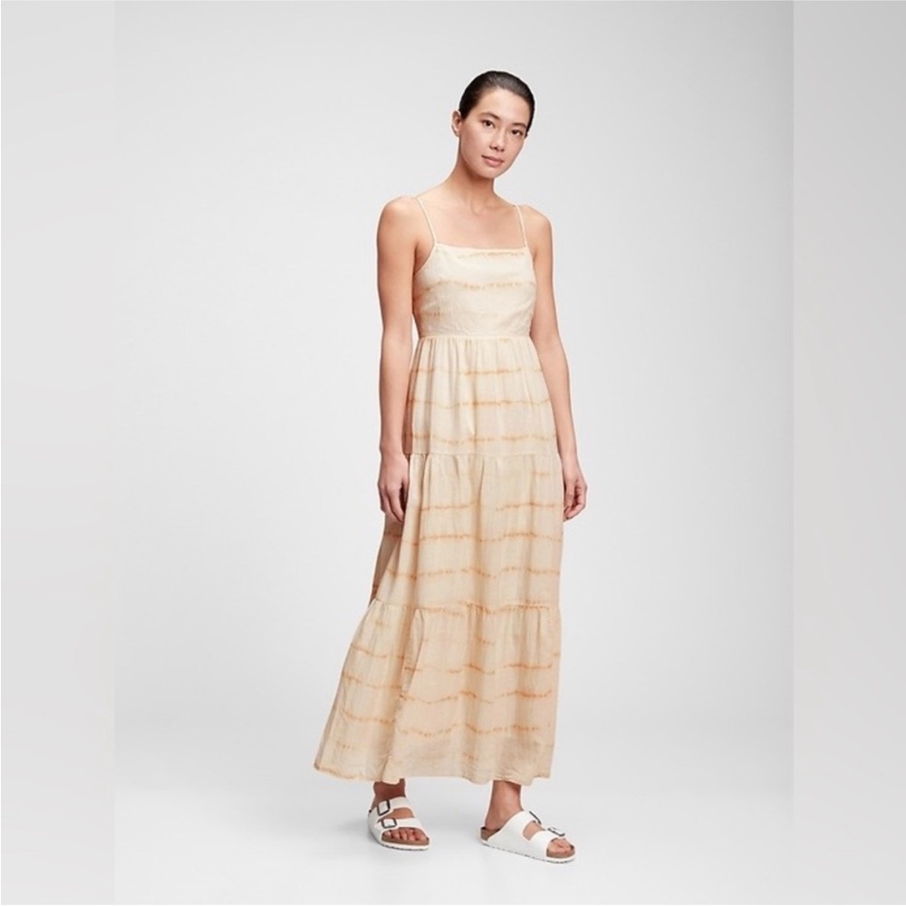 Gap square neck tiered maxi dress size 6